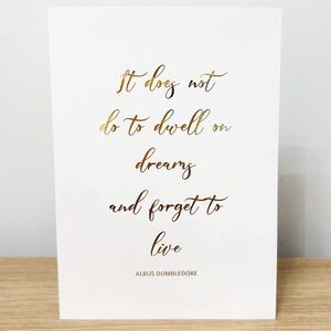 Harry Potter Gold Foil Quote
